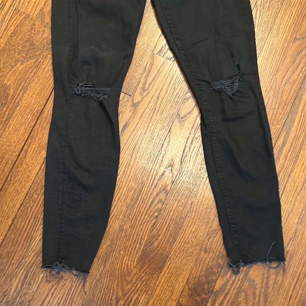 MOTHER Denim jeans-LOOKER ANKLE FRAY SIZE 27-BLACK WASH, RIPPED DETAILS